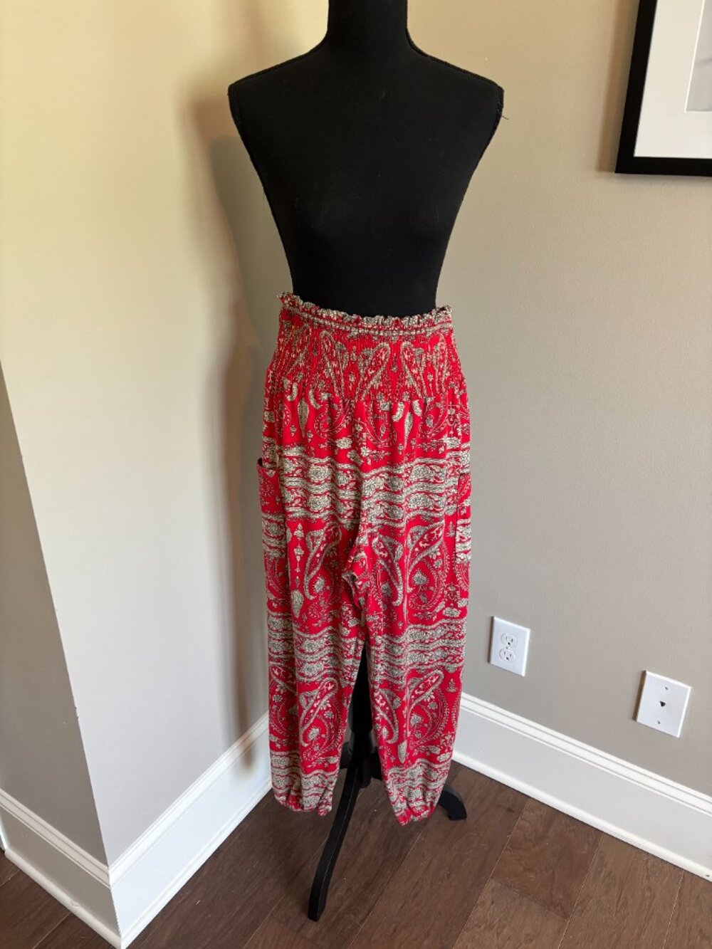 Women's Harem Pants, High Waist Yoga Boho Trousers with Pockets